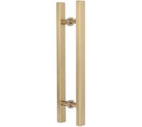 DFGHNBVC Extra Long H Shape Door Handle Set, 120Cm Rose Gold Stainless Steel Push-Pull Barn Handle For Wooden/Glass/Metal Doors, Stylish Durable Hardware Accessory,Gold-80Cm/31.5In