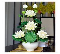 DFGHNBVC Fake Flowers Artificial Flowers Artificial Flowers In Ceramic Vase, Artificial Lotus Flowers Fake Flowers For Wedding Home Party Arrangements Decoration Party Decoration.C-Q