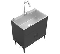 DFGHNBVC Freestanding Multi-Layer Kitchen Floor Cupboard,Kitchen Sink With Cabinet,Utility Sink Single Bowl,For Bar,Kitchen, Hotel Home.,19.7X15.7X30.7In