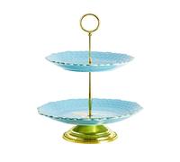 DFGHNBVC Fruit Basket Ceramic Dried Fruit Plate, 2-Tier Dessert Table Decoration, Snack Stand, Fruit Plate, Cake Stand, Candy Storage Holder For Living Room,Blue, Blue
