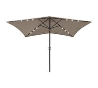 DFGHNBVC Garden Parasol With Led Lights, Crank Tilt, Uv Protective Polyester Outdoor Umbrella, Powder-Coated Steel Pole, 2X3M Green For Patio Deck Terrace,Taupe