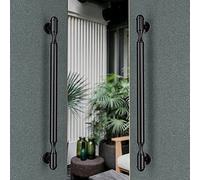 DFGHNBVC Heavy-Duty Commercial Stainless Steel Push Pull Door Handle/Barn Door Pull Handles/Glass Pulls,Modern Door Handle Hardware,Black-120Cm/47.2In