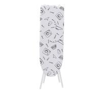 DFGHNBVC Home Ironing Board, Large Small Folding Ironing Board With Sleeve Ironing Set Foldable 7 Height Adjustments Suitable For Hotels Home,36 In White