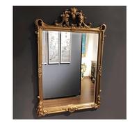 DFGHNBVC Large Gold Traditional Vintage Ornate Mirror, 73X106Cm Rectangular Wall Hanging Mirrors For Bedroom Living Room Dresser Decor,