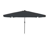 DFGHNBVC Modern Garden Parasol, Sand And Anthracite, 395X395X Polyester Outdoor Umbrella With Led Lights, Hand Crank, Uv Resistant For Patio Deck,Anthracite