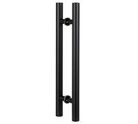 DFGHNBVC Modern Sliding Barn Door Handle,Entry Glass Shower Push Pull Door Handle,24/31/39/47/59 Inch,H Shape Round Bar Double-Sided Ld 80Cm/2.6Ft,Matt Black-80Cm/2.6Ft