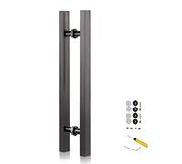 DFGHNBVC Pull Push Shower Kitchen Door Pulls Door Handle Metal Door Knob for Wood Glass Metal Doors,Solid Square Garden Sheds Shower Door Handle Double Sided Include Fittings,Matte Black-100Cm/39.4