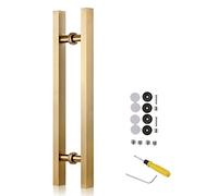 DFGHNBVC Pull Push Shower Kitchen Door Pulls Door Handle Metal Door Knob for Wood Glass Metal Doors,Solid Square Garden Sheds Shower Door Handle Double Sided Include Fittings,Gold-50Cm/19.7