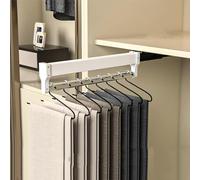 DFGHNBVC Retractable Pants Storage Rack With Slide Hangers, Multifunctional Pull-Out Rod For Wardrobe And Closet Organization,One Color 350Mm