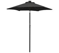 DFGHNBVC Sand Garden Parasol With Led Lights, 200X Aluminium Pole, Tiltable Outdoor Umbrella For Patio, Deck, Terrace, Uv Protection,Black
