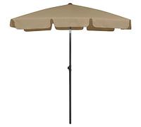 DFGHNBVC Sand Yellow Beach Parasol, 180X Uv Protective Outdoor Umbrella With Tilt Function, Weather Resistant Patio Shade For Garden Deck,Taupe-200 X 125 Cm