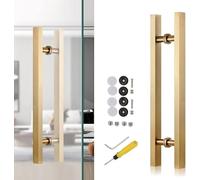 DFGHNBVC Stainless Steel Gate Push Handle for Entry Door/Sliding Door/Barndoor,Glass Door Pull Handle with Screws Kit, Long 20Inch/ 30Inch/40Inch/ 50Inch,Gold-Long 120Cm/47.2 Inch