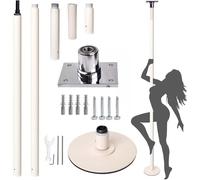 DFGHNBVC Static Dancing Pole White Exercise Equipment For Home Bedroom Apartment, Fixed Plate Dance Pole Kit,3M-3.1M/9.8Ft-10Ft