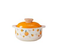 DFGHNBVC Stockpot Modern Simple Ceramic Casserole Dajidali Casserole Household Multi-Functional Dry-Fired Non-Cracking Pot Clay Pot With Lid Soup Pots,One Color-26.5 * 13.8Cm