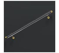 DFGHNBVC Transparent Acrylic Round Il For Indoor Stairs 1.6Ft To 20Ft Adjustable Wall-Mounted Railing Non-Slip Support Rod With Bracket Perfect For Safety And Style,Gold Bracket-50Cm/1.6Ft