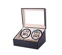 DFGHNBVC Watch Box, Can Accommodate 4 Automatic Watches, Ultra-Quiet Anti-Magnetic Motor, Soft And Elastic Watch Pillow, Size 30.5 * 23.5 * 18 Cm,Blacka