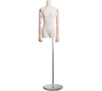 DFGHNBVC Women Mannequin Half Bust Manikin Dress Form For Garment Display Sewing Dummy Making Clothing Heavy Duty Base Adjust Height From 150Cm To 200Cm A With Arms,Awith Arms