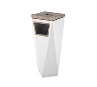 DFHetFH Trash Can For Patio Hotel Outdoor Garbage Can Rubbish Bin Dust Ashtray Stand Windproof Rack Rectangular Garbage Can Garden(White)