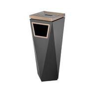 DFHetFH Trash Can For Patio Hotel Outdoor Garbage Can Rubbish Bin Dust Ashtray Stand Windproof Rack Rectangular Garbage Can Garden(Black)