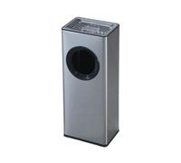 DFHetFH Trash Can For Patio Hotel Outdoor Garbage Can Trash Bin With Ashtray Heavy Duty Floor Standing Garbage Can Garden(Silver)