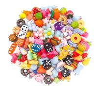 DFHINSC Of 20 Resin Pendants for Necklace Creation | Colorful Mix Random Beads, Resin Charm Accessories, Supplies and Multicolors for Jewelry