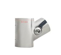 DFhrWMZTz 3 Way 60 Degree Handrail Tee Fitting 316 Stainless Steel Boat Marine T Tee Fitting Rail Connector Split For 22mm 25mm Tube(25mm)