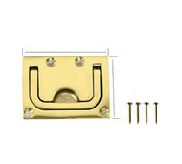 DFhrWMZTz 316 Stainless Steel Boat Hatch Pull Handle With Brass Plating Round Square Flush Lift Ring Mounting Screws Included(76mmx58mm)