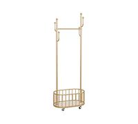 DFHS46JK Hat Rack Home Floor Type Coat Rack Bedroom Hanging Clothes Living Room with Wheels Can Move The for Office(Gold,Small)