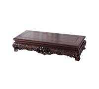DFHS46JK Indoor use Ebony Wood Rectangular Bonsai Base, Hollow Out Carving Display Stand Decoration Flower Arrangement(Small)