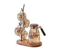 DFHS46JK Kitchen Amber-Colored Glass Cup Set, 4 Pcs 15oz Juice