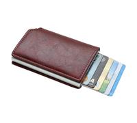 DFHXALH Men’s Wallet Anti Thief RFID Credit Card Holder Smart Minimalist Men Women Slim Bank Cardholder Case Money Bag Cash-red