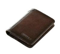 DFHXALH Men’s Wallet Men's Leather Billfold Slim Hipster Credit Card Id Holders Inserts Coin Purses Business Foldable Wallet-Coffee-2