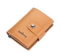 DFHXALH Men’s Wallet New RFID Blocking Protection Men Id Credit Card Holder Aluminum Business Bank Cardholder Purse-Brown