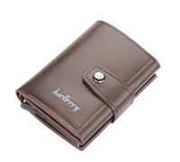 DFHXALH Men’s Wallet New RFID Blocking Protection Men Id Credit Card Holder Aluminum Business Bank Cardholder Purse-Coffee