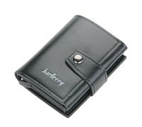 DFHXALH Men’s Wallet New RFID Blocking Protection Men Id Credit Card Holder Aluminum Business Bank Cardholder Purse-Black