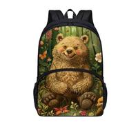 dfjdhegj 17 Inch Print Backpacks for Girls Boys Elementary Student Cute Raccoon Backpack for Kids Large School Bag Front Pocket Padded Straps Lightweight Black Casual Bookbag
