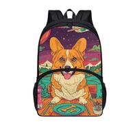 dfjdhegj 17 Inch Print Backpacks for Girls Boys Elementary Student Cute Raccoon Backpack for Kids Large School Bag Front Pocket Padded Straps Lightweight Black Casual Bookbag