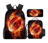 dfjdhegj 3PCS Boys Backpack, Kids Back To School Backpack Lunch Box Pencil Case Set, Cool Soccer Backpack for Boys Teens, 17" Schoolbag Bookbag for Elementary Middle High School Students