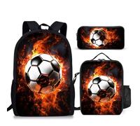 dfjdhegj 3PCS Boys Backpack, Kids Back To School Backpack Lunch Box Pencil Case Set, Cool Soccer Backpack for Boys Teens, 17" Schoolbag Bookbag for Elementary Middle High School Students