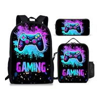 dfjdhegj 3PCS Boys Backpack, Kids Back To School Backpack Lunch Box Pencil Case Set, Cool Soccer Backpack for Boys Teens, 17" Schoolbag Bookbag for Elementary Middle High School Students