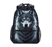dfjdhegj Art Wolf Backpack For Girls Boys, Student School Bag Bookbag Travel Laptop Backpack Purse Daypack