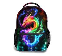 dfjdhegj Blue Red Fire Water Wolf Backpack for Boys Girls Casual Basic Kids Bookbag Lightweight School Bag for Teens Students Travel Daypack