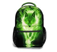 dfjdhegj Blue Red Fire Water Wolf Backpack for Boys Girls Casual Basic Kids Bookbag Lightweight School Bag for Teens Students Travel Daypack