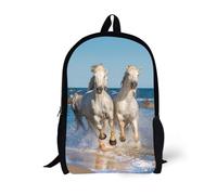 dfjdhegj Boy Bookbag School Backpack 17 Inch Student Bag Horse Back Pack for Age 6-16 Kids Girls