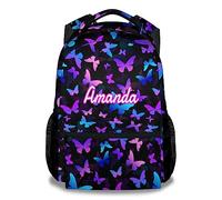 dfjdhegj Butterfly Backpack for Kids Girls, 16" Cute Cartoon Backpack for School, Colorful Large Bookbag for Students, Backpack Gifts for Butterfly Lovers