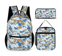 dfjdhegj Camouflage Camo Green Pattern Backpacks Sets for Boys Girls Backpack and Lunch Box Pencil Pouch Back to School Gifts for Daughter Son