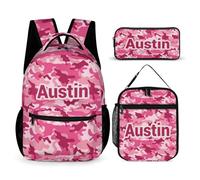 dfjdhegj Camouflage Camo Green Pattern Backpacks Sets for Boys Girls Backpack and Lunch Box Pencil Pouch Back to School Gifts for Daughter Son