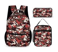 dfjdhegj Camouflage Camo Green Pattern Backpacks Sets for Boys Girls Backpack and Lunch Box Pencil Pouch Back to School Gifts for Daughter Son