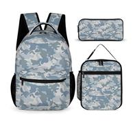dfjdhegj Camouflage Camo Green Pattern Backpacks Sets for Boys Girls Backpack and Lunch Box Pencil Pouch Back to School Gifts for Daughter Son