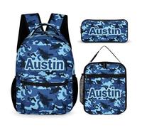 dfjdhegj Camouflage Camo Green Pattern Backpacks Sets for Boys Girls Backpack and Lunch Box Pencil Pouch Back to School Gifts for Daughter Son